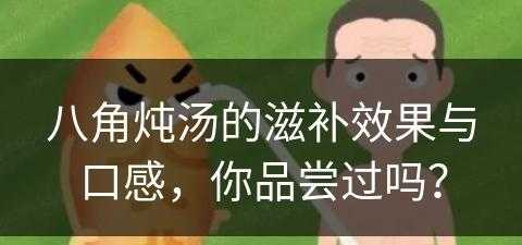 八角炖汤的滋补效果与口感，你品尝过吗？